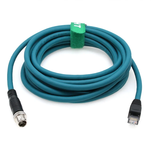Alt view image 2 of 6 - M12 Ethernet 8 Pin X-Code RJ45 CAT-7e GigE Cable for Basler Cognex Vision Camera Sensor Barcode Reader PLC Router Switch Network 1M
