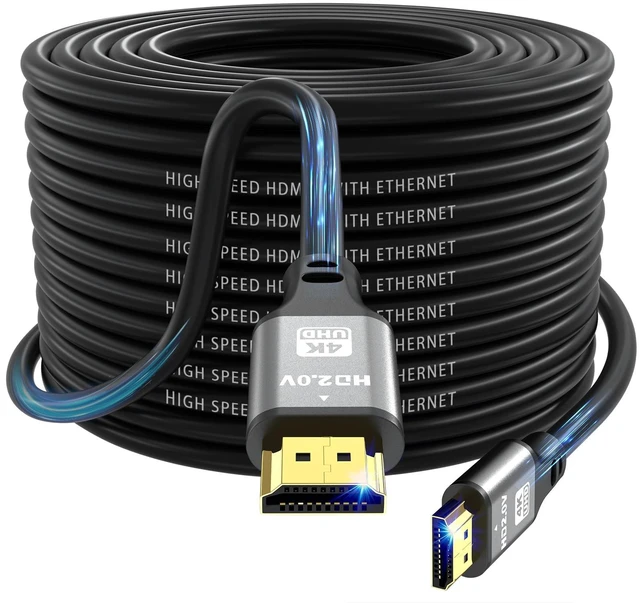 Main image of 75 FT 4K HDMI Cable, 18Gbps High Speed HDMI 2.0, Ethernet, ARC, HDR Compatible with Xbox, PS5/PS4, HDTV, Laptop (Silver)