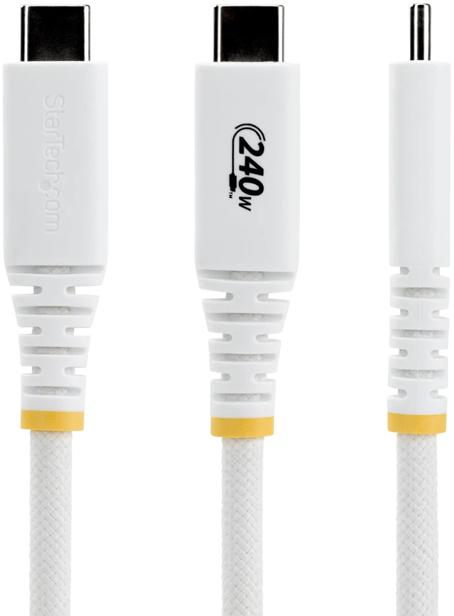 Alt view image 2 of 7 - 3ft/91cm USB-C to USB-C Charging Cable (S2CEPR3FW-USB-CABLE) | USB-IF Certified, 240W 5A PD EPR, USB 2.0 480Mbps, Ultra-flexible, 2.0 Laptop, Charge and sync, Rugged braided nylon jacket