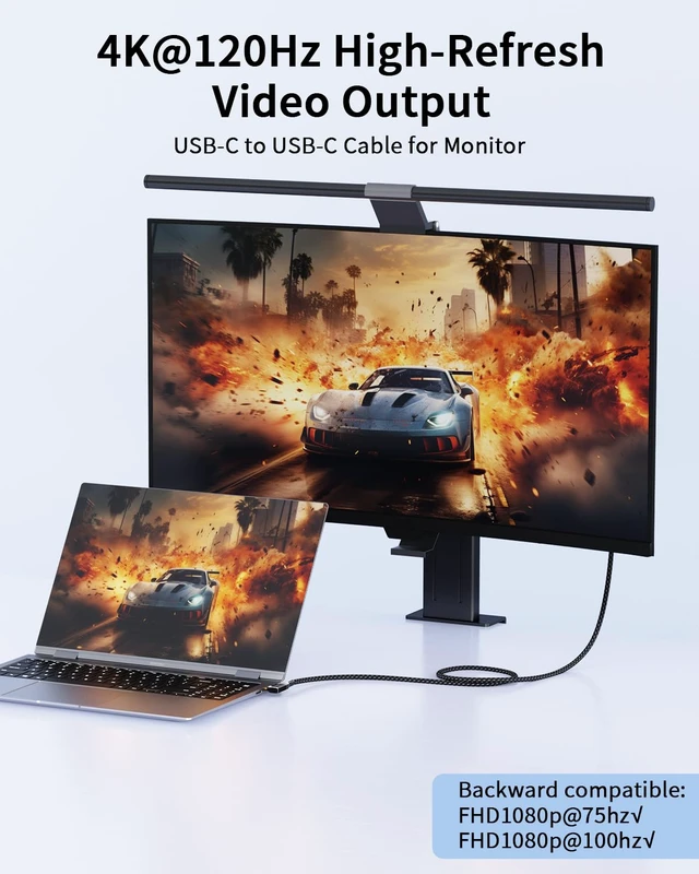 Alt view image 4 of 7 - 2Pack 90 Degree USBC Cable 1.6ft,Thunderbolt 3 Compatible, 100W, 20Gbps, 4K | 90 degree connector fits tight spots, for laptops, docks, supports charging, data transfer and 4K video output.