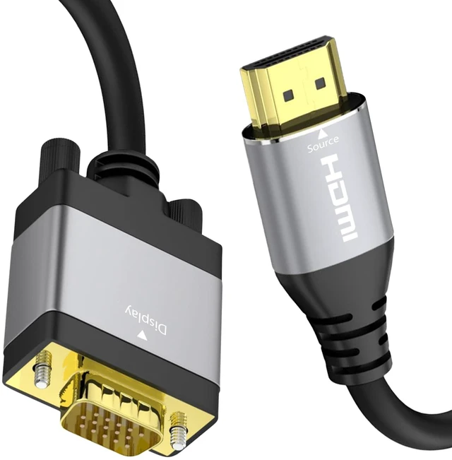Main image of HDMI to VGA Cable 6ft, Adapter Cord, 1080P 60Hz | Secure Latch and IC Chip Plug & Play HDMI to VGA Converter Cable for Monitor, Projector, PC, Laptop, Desktop, Xbox, PS3