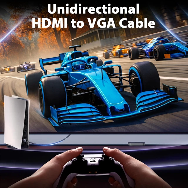 Alt view image 3 of 7 - HDMI to VGA Cable 6ft, Adapter Cord, 1080P 60Hz | Secure Latch and IC Chip Plug & Play HDMI to VGA Converter Cable for Monitor, Projector, PC, Laptop, Desktop, Xbox, PS3