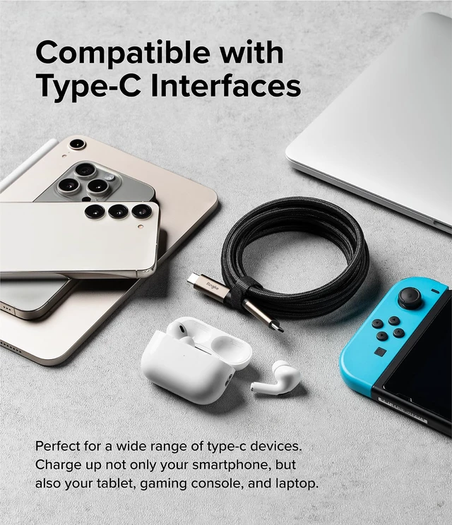 Alt view image 4 of 7 - USB C to USB C Cable 3.2 Gen 2x2 20Gbps Data Transfer (6.6 FT) | Black, 240W Fast Charging Charger Cord Compatible with iPhone, Galaxy, Pixel, Laptops and Tablets