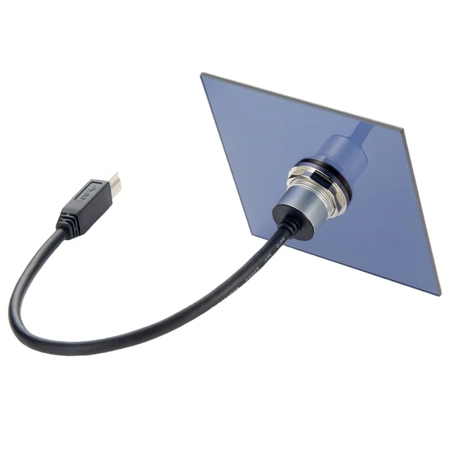 Alt view image 3 of 7 - Single Port USB Type B 3.0 Flush Mount Printer Cable Aluminium Superspeed USB B 3.0 Male to Female Round Dash Mount Extension Cord for Dashboard Sync Printing and Data Transferring(0.3M/1FT) (USB 3.0)