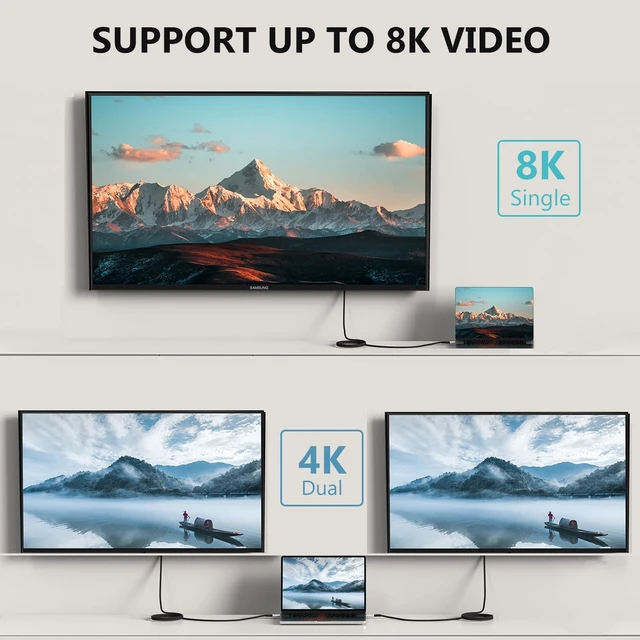 Alt view image 3 of 7 - USB4 Cable, with Thunderbolt 4 Cable, 240W Charging, 40Gbps Data, 8K @ 60Hz 4K120Hz HDR, PD3.1, USB C to USB C, M1 M2 M3 SSD Laptops Monitor