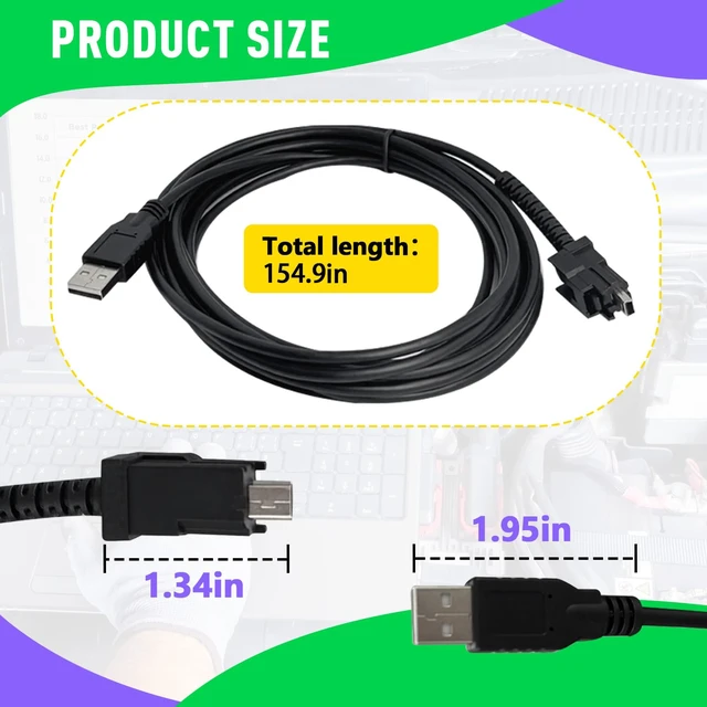 Alt view image 3 of 7 - HAVANSIDY 404032 for Nexiq USB Link 2 3 Cable, Cable Replacement Fit for Cummins Inline 7 and Standard USB Computer Port