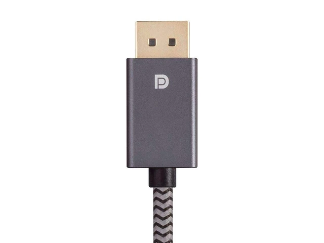 Alt view image 4 of 4 - DisplayPort 1.4 EasyPlug Nylon Braided Cable - 12 Feet - Gray | Up to 32.4 Gbps, 8K@60Hz, DPCP, HDCP, 3D Video, HBR3, DSC 1.2