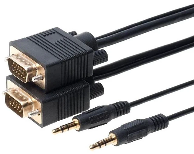 Alt view image 4 of 7 - 50FT SVGA + Audio Monitor Cable - Male to Male VGA to VGA 1080P for PC, Projector, Laptop, TV