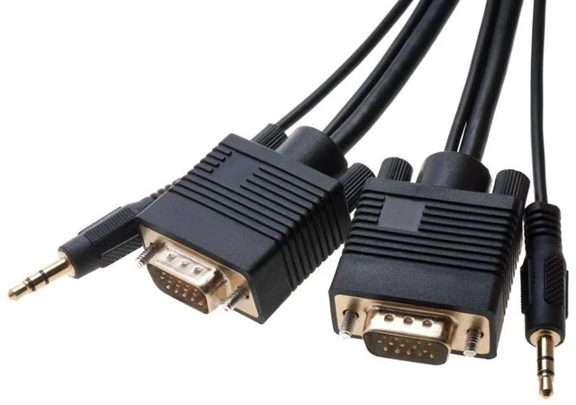 Alt view image 7 of 7 - 50FT SVGA + Audio Monitor Cable - Male to Male VGA to VGA 1080P for PC, Projector, Laptop, TV