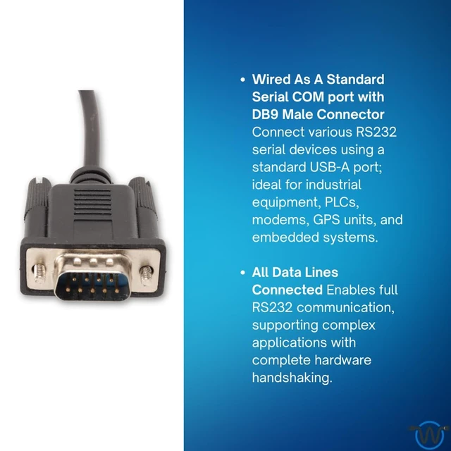 Alt view image 4 of 4 - FTDI USB to DB9M Serial Adapter - Full Hardware Handshake