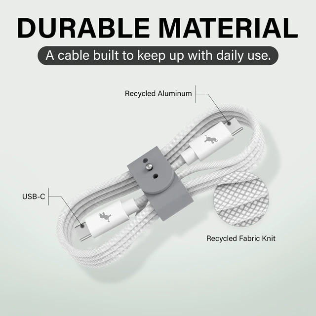 Alt view image 5 of 7 - POWERKNIT USB C to USB C Cable (3M/4FT) Durable Fast Charging Cord | Type C Fast Charging Cable with Cable Strap, Compatible with Apple iPhone 18/17/16/15, Samsung, MacBook Air/Pro/Max 2018-2022