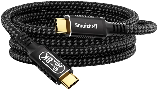 Main image of USB-C to USB-C Cable Supporting USB4 & Thunderbolt 4 40Gbps Data, 240W Fast Charging, 8K Video for Laptop, Tablet, Docking Station Monitor,SSD,6.6ft/2m