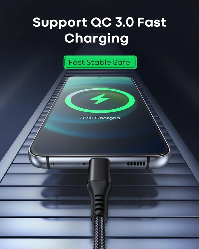 Alt view image 5 of 7 - 30FT USB C to USB C Cable 60W, Extra Long Type-C to Type-C Cable Charger Cord, Premium Nylon Braided C to C Fast Charging for USBC Phone/Tablet and Other USB-C Devices