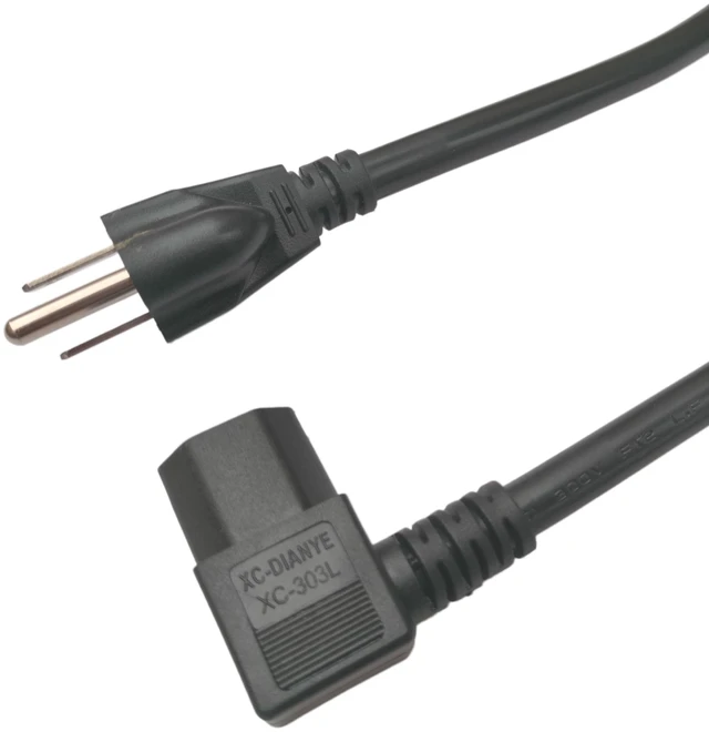 Main image of 3 Prong ringht Angle Power Cable 10ft Heavy Duty AC Cables forC13 Angle Type Cable, 90 Degree Power Cable, PC Monitor TV,3 Pin Connector, Universal Power Cord, Computer Power Cord,14 AWG