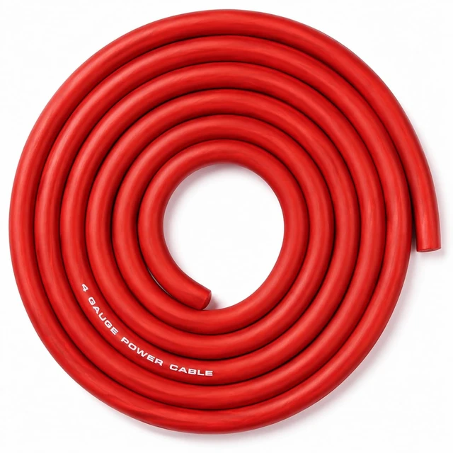 Alt view image 2 of 3 - SoundBox Connected 4 Gauge Red Amplifier Amp Power/Ground Wire 25 Feet Superflex Cable 25'