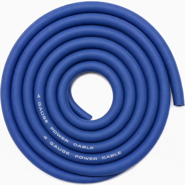 Alt view image 2 of 3 - SoundBox Connected 4 Gauge Blue Amplifier Amp Power/Ground Wire 25 Feet Superflex Cable 25'