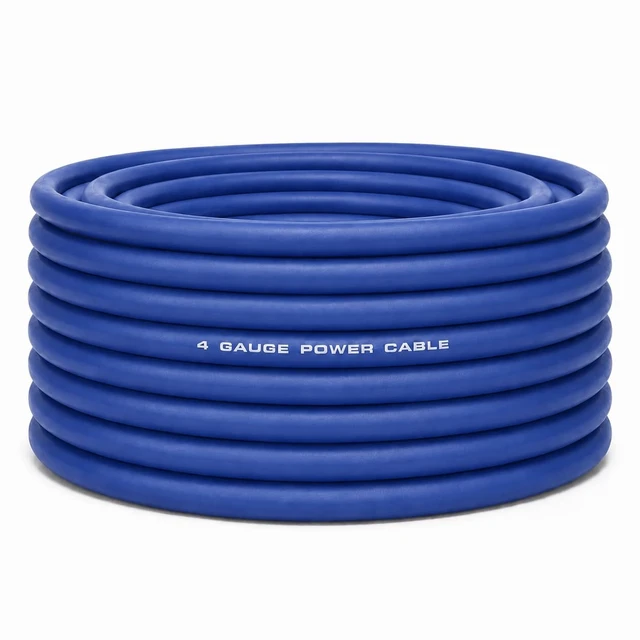 Alt view image 3 of 3 - SoundBox Connected 4 Gauge Blue Amplifier Amp Power/Ground Wire 25 Feet Superflex Cable 25'
