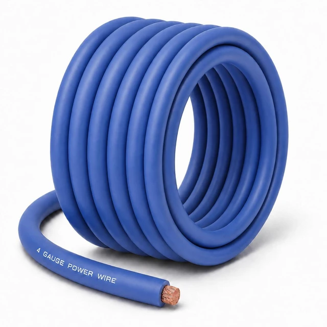 Main image of SoundBox Connected 4 Gauge Blue Amplifier Amp Power/Ground Wire 25 Feet Superflex Cable 25'