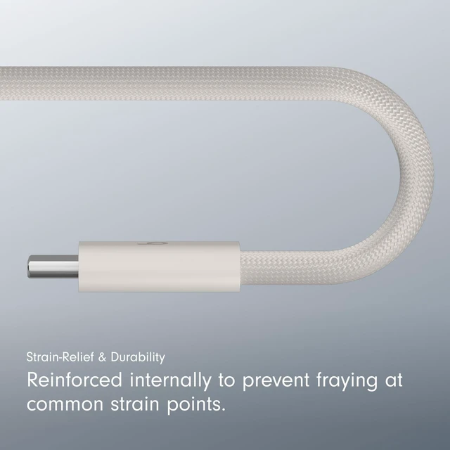 Alt view image 6 of 6 - 240W USB-C to USB-C Braided Cable, Fast Charging, Durable/Tangle Free, Compatible with Apple and Android Devices (3 m/10 ft) Surge Stone