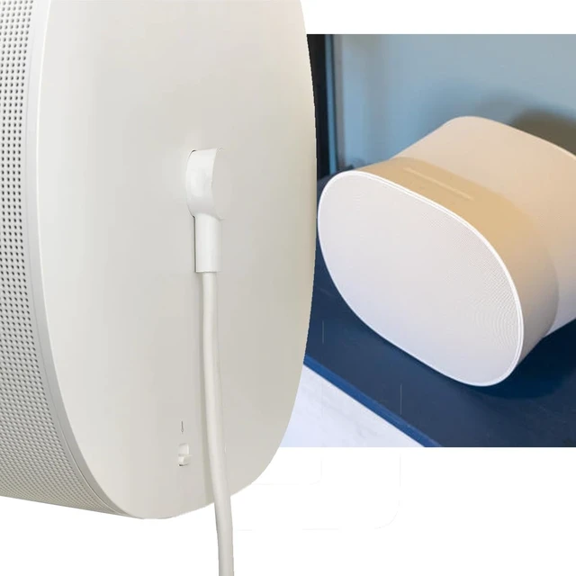 Alt view image 6 of 6 - (2-Pack) Long Power Cords Compatible with Sonos Era 100 and Era 300 Speakers, Extended Reach, Enhanced Flexibility, and Durability, Secure Connection (12-Foot) (White)