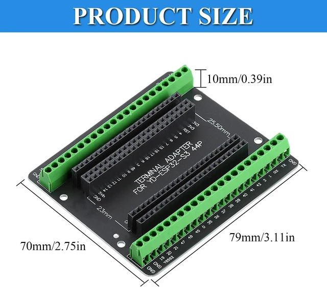 Alt view image 3 of 7 - 5PCS ESP32 S3 Breakout Board GPIO 1 into 2, 44 Pin Expansion Board Compatible with ESP32 S3 Development Board, N8R2/N16R8 Module