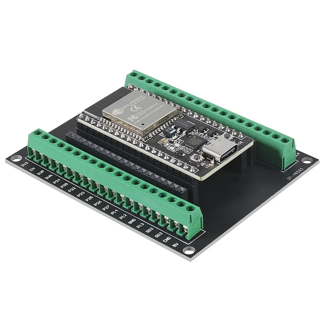 Alt view image 7 of 7 - 3Sets USB C 38 Pin ESP32 ESP-32D ESP-WROOM-32 CP2012 WiFi+Bluetooth Dual Core Type-C Interface ESP32-DevKitC-32 Development Board Module with ESP32 Breakout Board Shield Terminal Adapter