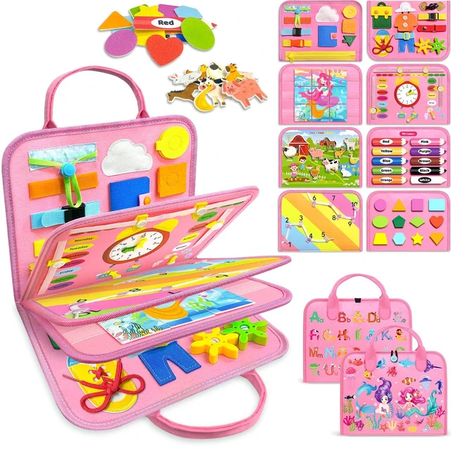 Main image of Busy Board Montessori Toys for Toddler Boy Birthday Gifts Busy Book | Sensory Toys, Airplane Car Travel Toy, Learning Educational Toys, Activity Book, Toddler Activities, Fine Motor Skills