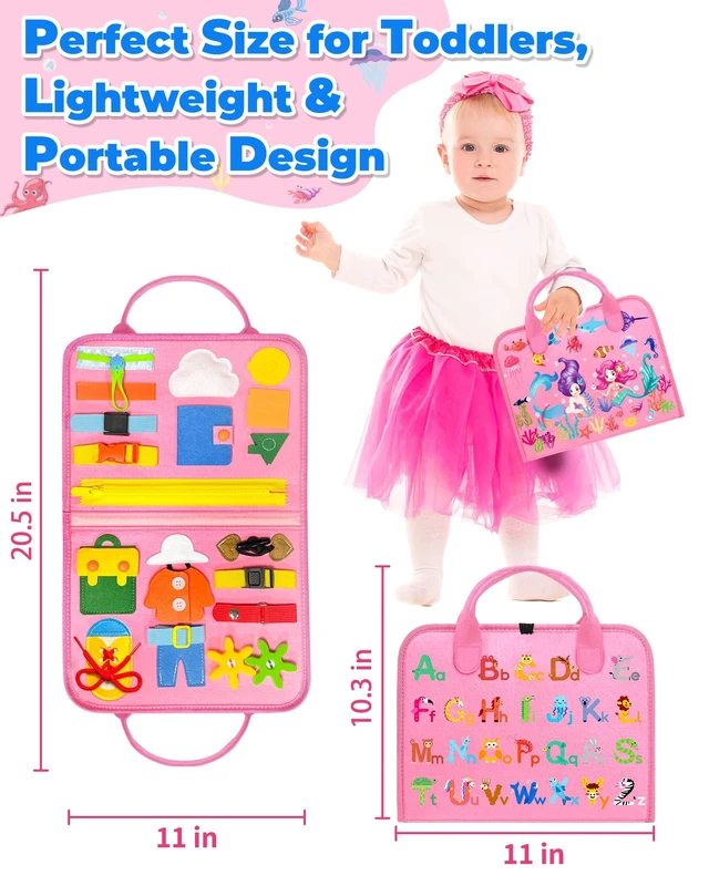 Alt view image 6 of 6 - Busy Board Montessori Toys for Toddler Boy Birthday Gifts Busy Book | Sensory Toys, Airplane Car Travel Toy, Learning Educational Toys, Activity Book, Toddler Activities, Fine Motor Skills