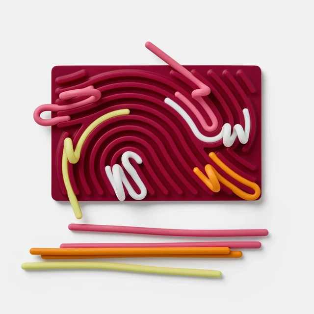 Alt view image 4 of 7 - Sensory Activity Board: Silicone Fidget Toy for Calming, Stress, Anxiety, ADHD & Autism | Silent, No Mess | Kids 3+ & Adults | Includes Portable Travel Bag & 11 Strings