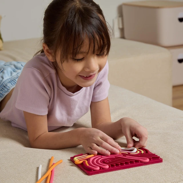 Alt view image 2 of 7 - Sensory Activity Board: Silicone Fidget Toy for Calming, Stress, Anxiety, ADHD & Autism | Silent, No Mess | Kids 3+ & Adults | Includes Portable Travel Bag & 11 Strings