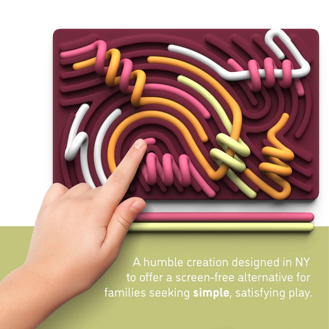 Alt view image 5 of 7 - Sensory Activity Board: Silicone Fidget Toy for Calming, Stress, Anxiety, ADHD & Autism | Silent, No Mess | Kids 3+ & Adults | Includes Portable Travel Bag & 11 Strings