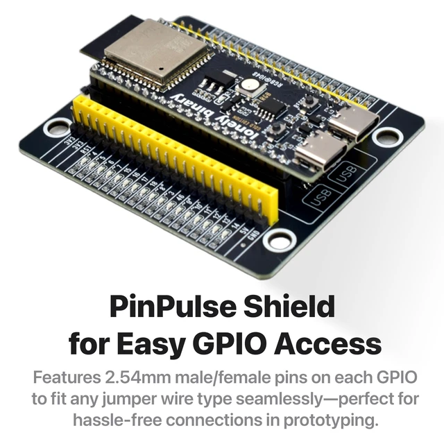 Alt view image 5 of 7 - ESP32-S3 N16R8 PinPulse Shield GPIO LED 16MB C++ Ready | 16MB Flash, 8MB PSRAM, WiFi & Bluetooth 5.0 LE Development Board. Programmable in C++, MicroPython, ESP-IDF