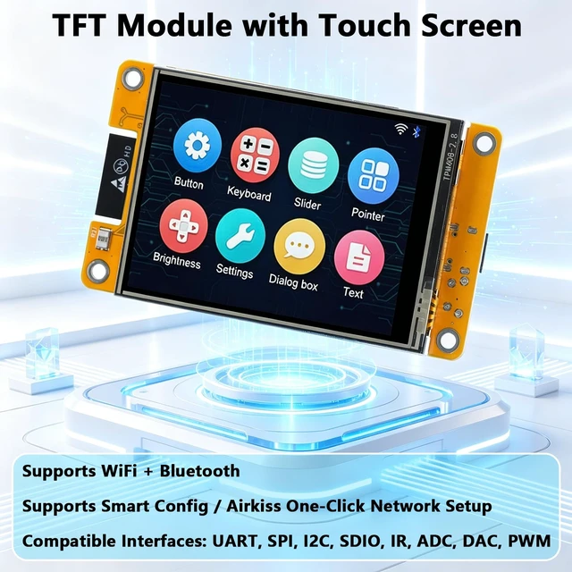 Alt view image 4 of 7 - 2 Pack ESP32 CYD Cheap Yellow Display, 2.8" Touch Screen Display ESP32-2432S028R, 240×320 TFT LCD, WiFi Bluetooth Dual-Core 240MHz Development Board Compatible with Arduino IDE for IoT DIY