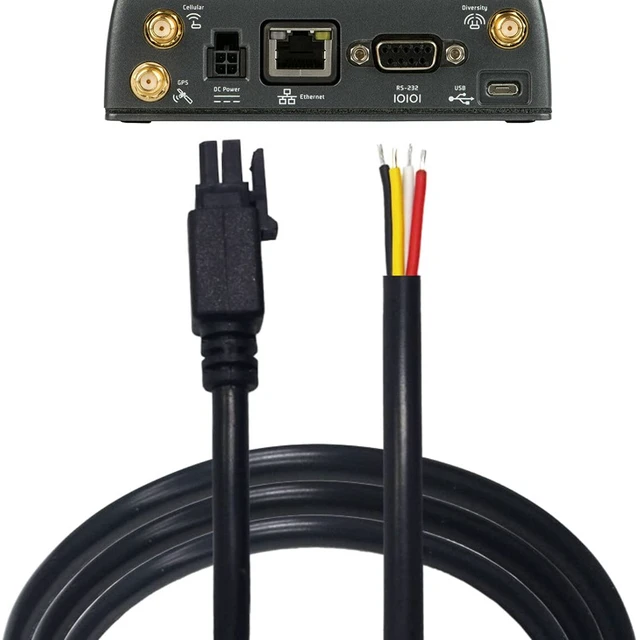 Alt view image 7 of 7 - 4 Pins Boot Molex DC GPIO Power Cable Shielded and soldered Tips, Compatible with Microhard, Cradlepoint, Teltonika, Sierra Wireless Airlink,Peplink, Perle and More Cellular Modems