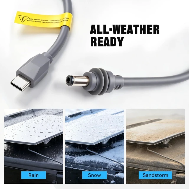 Alt view image 4 of 7 - Starlink Mini Cable,18 AWG 16.4FT Waterproof USB C to DC Power Cable | Weather Resistant, Secure Fit, Compatible with 100W+ Power Bank & PD Source, Suitable for Outdoor Camping Exploration