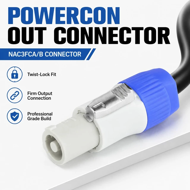 Alt view image 4 of 7 - PowerCon Power Cable NAC3MPA to NAC3FCA/B PowerCon in Connector 3 Pin AC Power Extension Cable 13AWG 25A 2m 6.6Ft for LED Display Screen Stage Light Audio Video Equipment