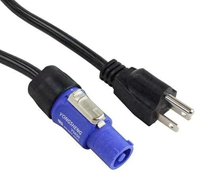 Alt view image 2 of 4 - 12Ft (3.6M) PowerCon NEUTRIK REAN to AC 3 Pin Edison Plug Cable 14AWG (Powered Speakers)