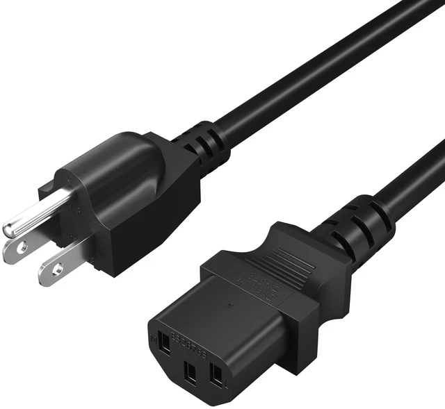 Main image of 14 AWG Computer Power Cord 20 FT,15A 125V 5-15P to C13 AC Replacement Cable | 14/3 Guage Heavy-Duty SJT Shielded Universal 3 Prong Grounded PC Power Supply Cord for PC, Monitor Printer-Black UL Listed
