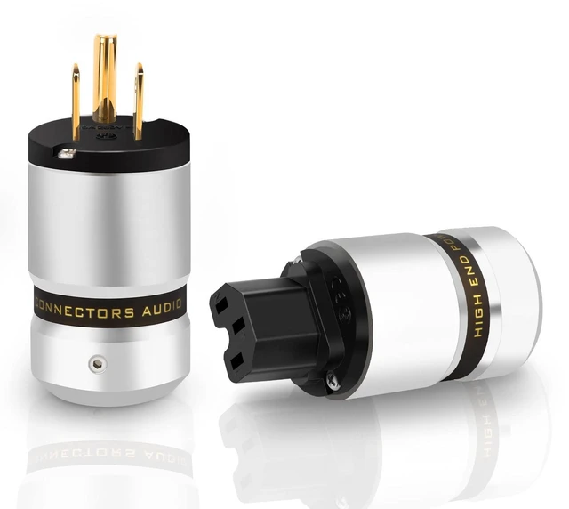 Main image of Audio Power Plug 10A/250V 15A/125V Power Plug IEC C13 Aluminum(Gold Plated) | Hi-End Connector Power Connector Audiophile Power Plug for DIY Audiophile Power Cord Hifi Audio Power Cable