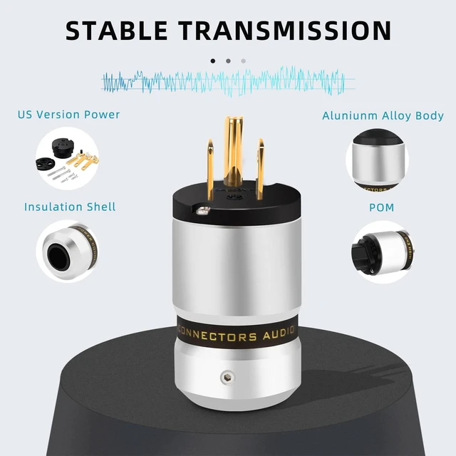 Alt view image 4 of 7 - Audio Power Plug 10A/250V 15A/125V Power Plug IEC C13 Aluminum(Gold Plated) | Hi-End Connector Power Connector Audiophile Power Plug for DIY Audiophile Power Cord Hifi Audio Power Cable