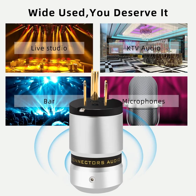 Alt view image 6 of 7 - Audio Power Plug 10A/250V 15A/125V Power Plug IEC C13 Aluminum(Gold Plated) | Hi-End Connector Power Connector Audiophile Power Plug for DIY Audiophile Power Cord Hifi Audio Power Cable