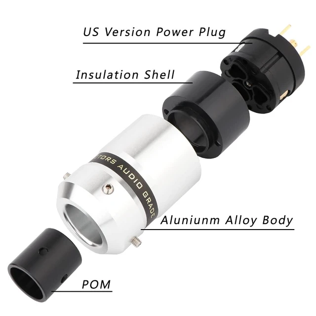 Alt view image 7 of 7 - Audio Power Plug 10A/250V 15A/125V Power Plug IEC C13 Aluminum(Gold Plated) | Hi-End Connector Power Connector Audiophile Power Plug for DIY Audiophile Power Cord Hifi Audio Power Cable