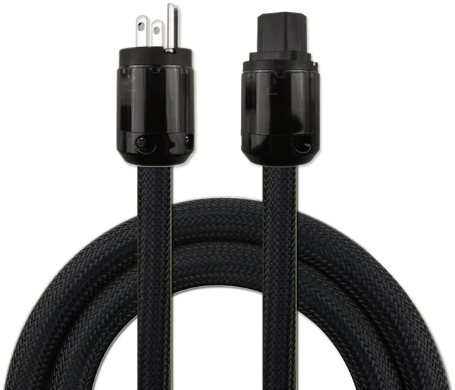 Main image of AC Power Cable HiFi Audiophile Black Power Cord with US Plug+IEC Connector (1.5m/4.92ft)