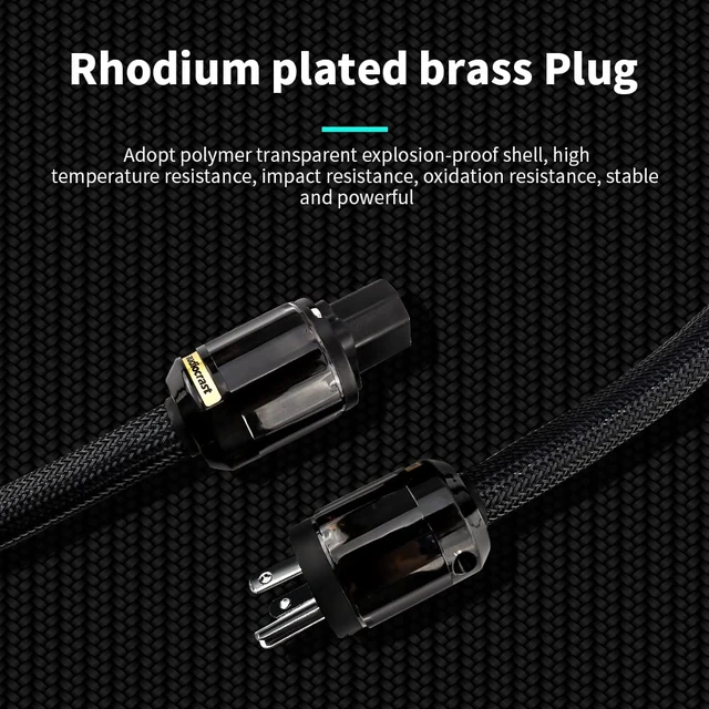 Alt view image 2 of 6 - AC Power Cable HiFi Audiophile Black Power Cord with US Plug+IEC Connector (1.5m/4.92ft)