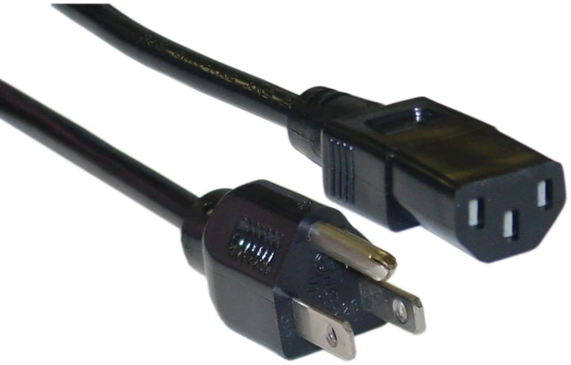 Main image of 50 Feet (15 Meters) 18AWG 3 Prong Monitor (Universal Power Cord) Computer Power Cord 50ft (15M) 3 conductor (IEC320 C13 to NEMA 5-15P) 10 Amp AC Power Cable ED70791
