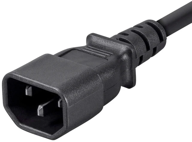 Main image of Extension Cord - 3 Feet - Black (6 Pack) IEC 60320 C14 to IEC 60320 C13, 16AWG, 13A, SJT, for Powering Computers, Monitors