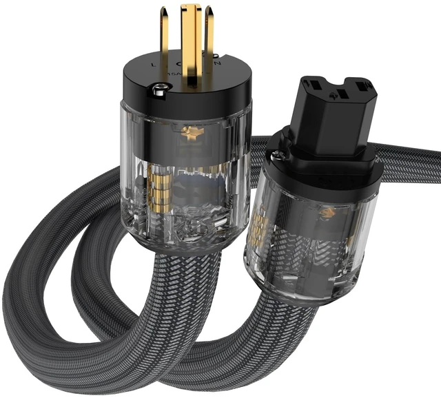 Main image of HiFi Audiophile Power Cord - 5N0FC Conductor & Gold-Plated Plug, AC Power Cable for Enhanced Sound, Sweet Midrange, Robust Bass, C15 Compatible for Audio Video Systems, Speakers, AMP (1M,1.5M,2M)