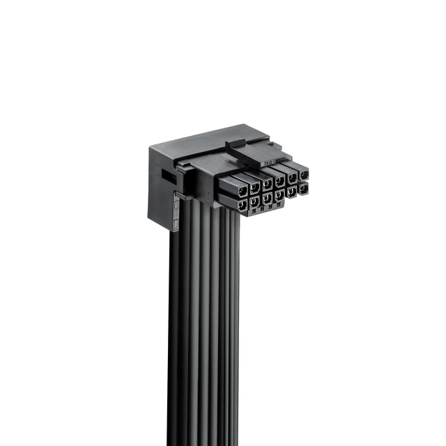 Alt view image 2 of 3 - Basics C-Series 12VHPWR 90 Degree StealthSense PCI-e Cable for Corsair - Variant A (Black, 16-pin to Triple 8-pin, 60cm)