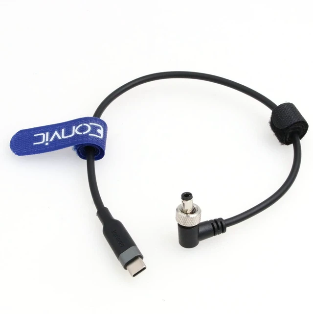 Alt view image 3 of 3 - Eonvic Power Cable for Atomos Ninja V Zwo ASI Cooled Cameras PD USB 3.1 Type C to Locking DC Power Jack 30cm