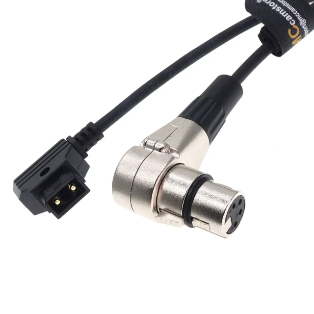 Alt view image 4 of 5 - D-Tap to XLR 4 Pin Female Right Angle Power Cable for Sony Venice PMW F5 F55 CineAlta 4K, Blackmagic URSA Mini Pro, Panasonic Varicam